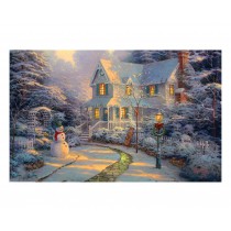 520 Pieces Jigsaw Puzzle  for Adult DIY Snowy Night of Christmas Wooden Assemble Toy