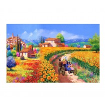 520 Pieces Jigsaw Puzzle Wooden Oil Painting Style Puzzle Game Country Road