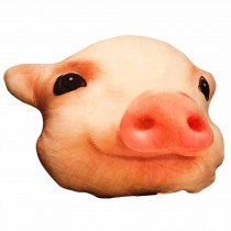Simulation Pig Plush Doll 3D Animal Piggy Throw Pillow Bed Sofa Decoration Play Toy Cushion - 18 inches Happy Pig