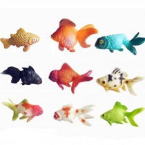 7 Pcs Plastic Artificial Small Goldfish Ornament Fish Tank, Random Color Pattern