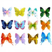 Colorful Simulated Butterfly Models Plastic Sand Table Figures Kids Educational Toys, 12Pcs