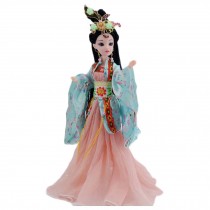 Chinese Ancient Ball-Jointed Doll 12-Joints Doll Orange and Light Blue China Fairy