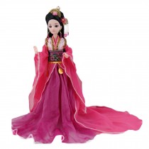 China Ancient Ball-Jointed Doll Fushcia Chinese Ancient Costume Doll Chinese Style 12-Joints Doll for Kids