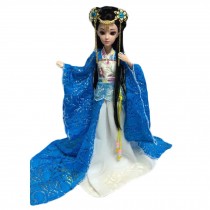 China Ancient Ball-Jointed Doll Blue Lace Chinese Ancient Costume Chinese Style 12-Joints Doll for Kids
