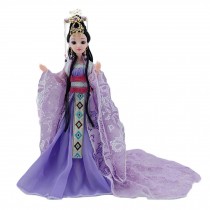 China Ancient Ball-Jointed Doll Purple Chinese Ancient Costume 12-Joints Doll for Kids