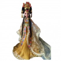 China Ancient Costume Ball-Jointed Doll 12-Joints Doll for Kids, Gold Imperial Consort
