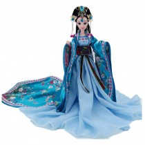 Spring Fairy China Ancient Costume Ball-Jointed Doll 12-Joints Doll for Kids, Blue