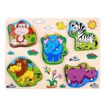 Kid Educational Wooden Puzzle Creative Finger Training Jigsaw Building Block Toy