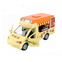 Creative Food Truck Car Model With Sounds and Lights Alloy for Collection Kids Toy
