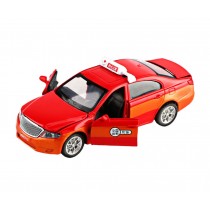 Taxi Alloy Car Model With Sounds and Lights Hign Dedail Diecast Model Vehicles, Red