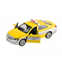 Taxi Alloy Car Model With Sounds and Lights Hign Dedail Diecast Model Vehicles, Yellow