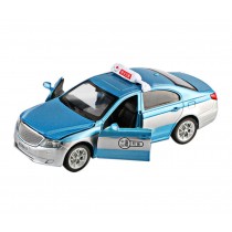 Taxi Alloy Car Model With Sounds and Lights Hign Dedail Diecast Model Vehicles, Blue