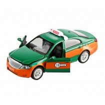 Taxi Alloy Car Model With Sounds and Lights Hign Dedail Diecast Model Vehicles, Green