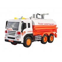 Sprinkler Car Model Toy with Sound Light Construction Vehicle Plastic Early education Toy, Orange