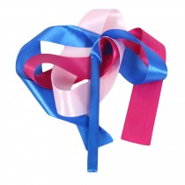 2 Pcs Kids Dance Streamers Dance Ribbon Dancing Props / Blue&Rose&Pink