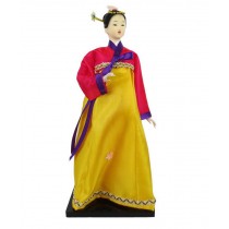 The Handicraft Of South Korea Doll Girl In Yellow Dress, Random Style