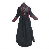 Handmade Chinese Style Ancient Costume Doll Dress Black Swordswoman Doll Clothes for 11.5 inch Doll