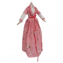 Handmade Chinese Style Ancient Beauty Costume Doll Dress Pink Plum Blossom Doll Clothes for 11.5 inch Doll