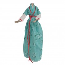 Handmade Chinese Style Ancient Beauty Costume Floral Doll Dress Aqua Doll Clothes for 11.5 inch Doll