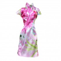 Handmade Multicolor Pink Floral Chinese Cheongsam Dress Doll Clothes Doll Accessory for 11.5 inch Doll