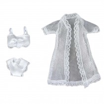 2 Set Lace Bathrobe Lingerie Pajamas Set Doll Clothes Accessories for 11.5 inch Doll, Random Color