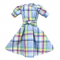 Blue Purple Checked Fashion Dresses Casual Wear Doll Clothes Doll Dress for 11.5 inch Doll