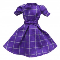 Purple Checked Fashion Dresses Casual Wear Doll Clothes Doll Dress for 11.5 inch Doll