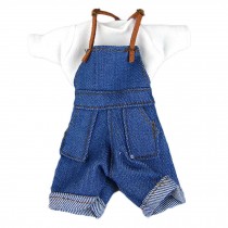 Handmade T-Shirt and Overalls Jeans Casual Wear Doll Clothes Outfits for 11.5 inch Doll