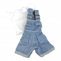 Handmade Casual Wear T-Shirt and Overalls Doll Clothes Outfits for 11.5 inch Doll