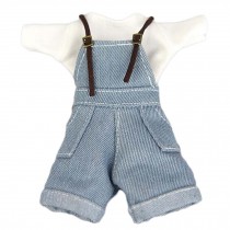 Handmade Casual Wear T-Shirt and Overalls Outfits Doll Clothes for 11.5 inch Doll