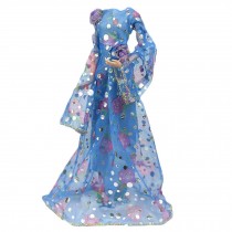 Handmade Retro Evening Dress Blue Long Sleeves Princess Dress Wedding Party Dress Doll Clothes for 11.5 inch Doll