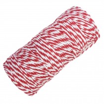 Red/White 2 Piece x 328 Feet 1 mm Cotton Packing Twine DIY Craft Material