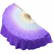 Folding Long Fan/ Dancing Fan/ Yangge Dance Fan/ Colorful Perform Fan For Right Hand(Purple)