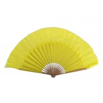 Folding Fan/ Dancing Fan/ Yangge Dance Fan/ Colorful Perform Fan For Right Hand 8 Inch(Yellow)