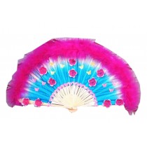 Folding Fan/ Dancing Fan/ Yangge Dance Fan/ Colorful Perform Fan Diameter 25"(Veil Fan#05)