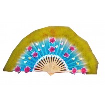 Folding Fan/ Dancing Fan/ Yangge Dance Fan/ Colorful Perform Fan Diameter 25"(Veil Fan#06)