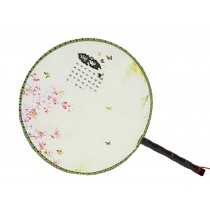 Chinese Style Classical Palace Dance Fan Ancient Hand Fan Round Double-sided Fan 24x36CM(Orchid)