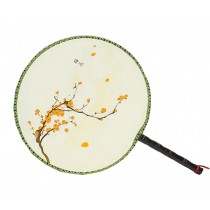 Chinese Style Classical Palace Dance Fan Ancient Hand Fan Round Double-sided Fan 24x36CM(Flower#02)
