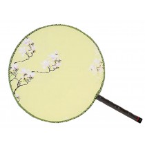 Chinese Style Classical Palace Dance Fan Ancient Hand Fan Round Double-sided Fan 24x36CM(Orchid#02)