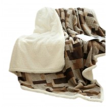Casual Sofa Blanket Double Layer Soft Throw,Brown,39.4x47.2x1.2 inches #20