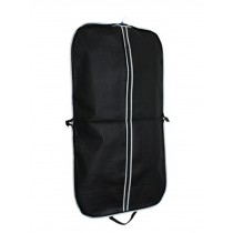 Two Folding Storage Garment Shoulder Covers Suit Dust Covers Hanging Coat Pockets 101x60CM (Black)