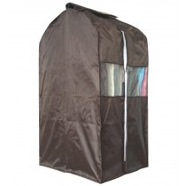 One Storage Garment Shoulder Cover Suit Dust Cover Hanging Coat Pocket 60x50x100CM (Brown)