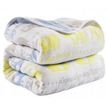 Summer Soft Cotton Gauze Baby Towel Quilt Toddler Blankets Carpet 43.3"x 43.3" (Elephant)
