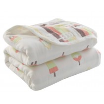 Soft Cotton Gauze Baby Towel Blanket Toddler Blankets Covered Blanket 35.43"x 39.37" (Ice Lolly)
