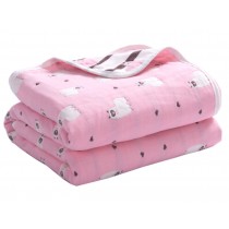 Soft Cotton Gauze Baby Towel Blanket Toddler Blankets Covered Blanket 35.43"x 39.37" (Pink)