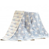 Cotton Gauze Newborns Single Towel Blanket Bed Sheet Bath Towel 35.43"x 39.37" (Blue Rabbit)