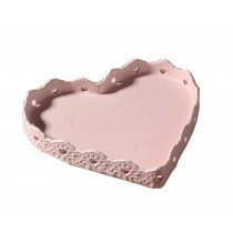 Ceramics Serving Dishes Trays Platters Candy Dishes Decorative Tray Heart-shaped 8 Inch (Pink)