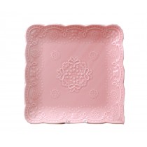 Ceramics Serving Dishes Trays Platters Candy Dishes Decorative Tray Steak Plate 7.87 Inch (Pink)