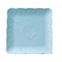 Ceramics Serving Dishes Trays Platters Candy Dishes Decorative Tray Steak Plate 7.87 Inch (Blue)