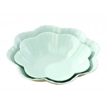 2 Set Decorative Tray Snacks Dishes Trays Platters Candy Dishes Fruit Plate (Green)